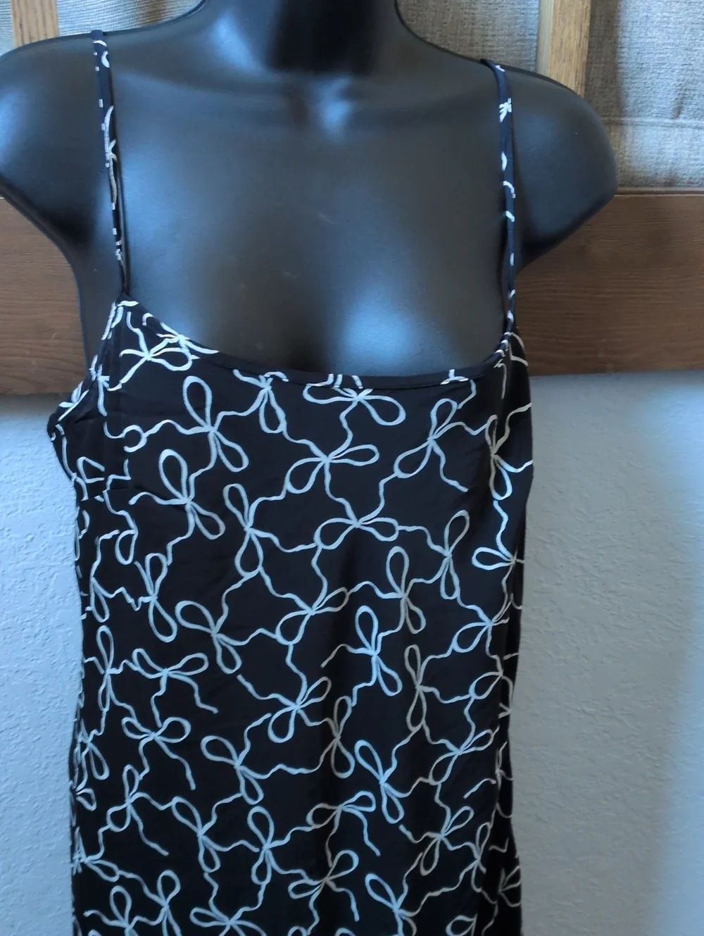 ✨ Nwt Abercrombie Slip Maxi Dress In White And Black Ribbon Size M
